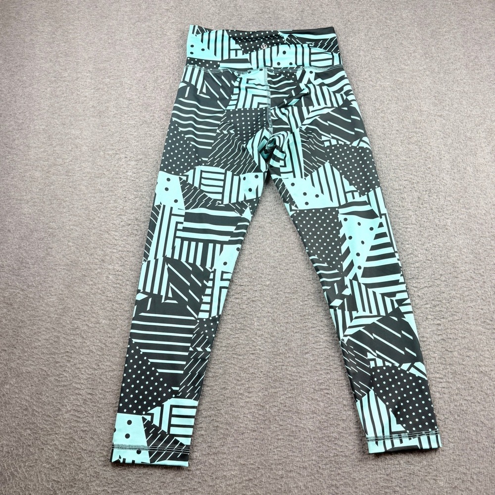 Lululemon Wunder Under‎ High-Rise Size 8 Leggings Teal Black Geometric Print 25" - Picture 4 of 8